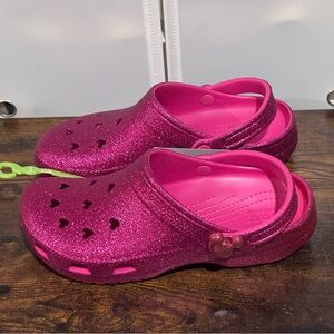 Disney Parks Mickey Mouse Icon Adults Crocs Pink Glitter Men’s 9 / Women’s 11